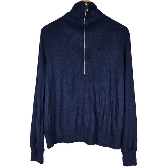 Fortune And Ivy Blue High Neck 1/2 Zip Lightweight Pullover Sweater XL - Picture 1 of 8